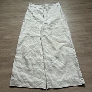 Vintage 2000s White Baggy Wide Leg Linen Pants 29x28 Y2K Skate Streetwear